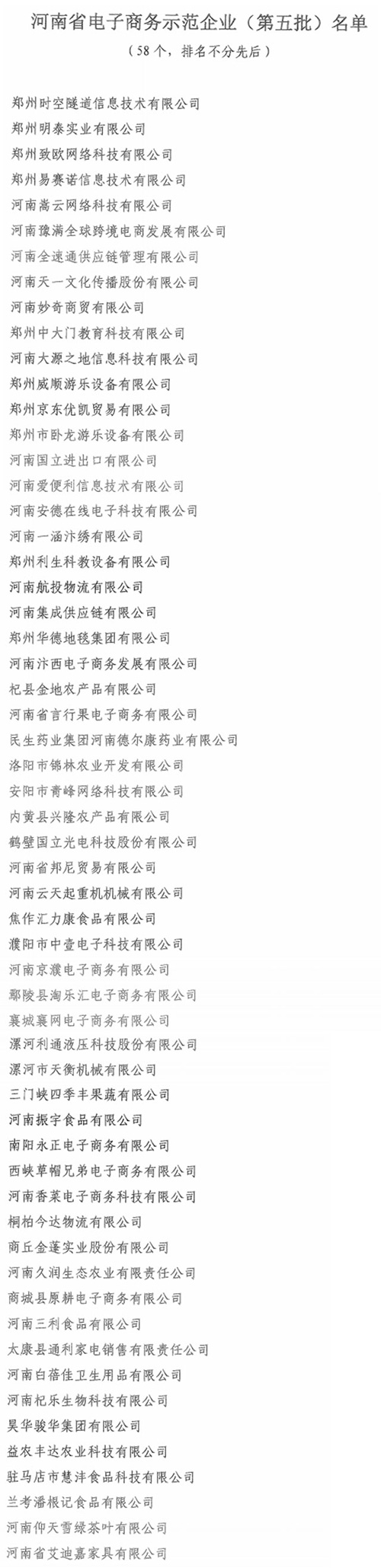 河南省公布79家电子商务示范企业、示范基地(第五批)名单