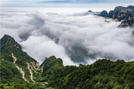 河南林州：太行云海美如画卷。